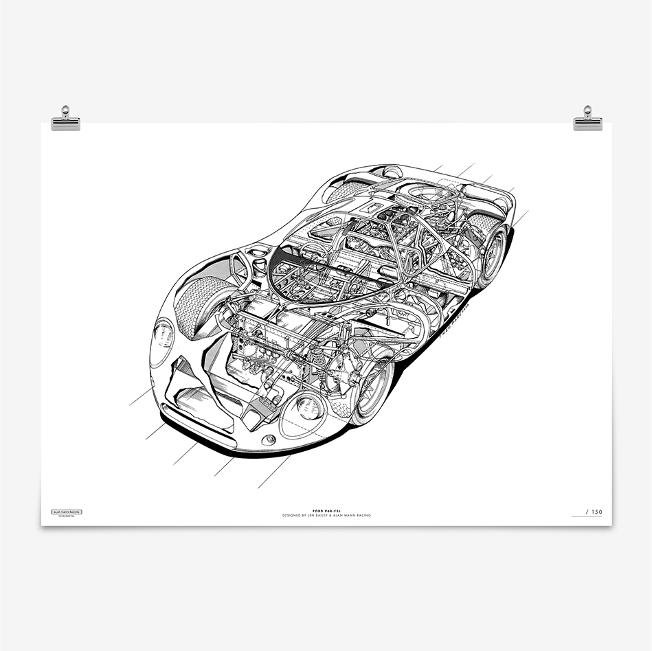 FORD P68-F3L PRINT BY THEO PAGE (A1 SIZE)